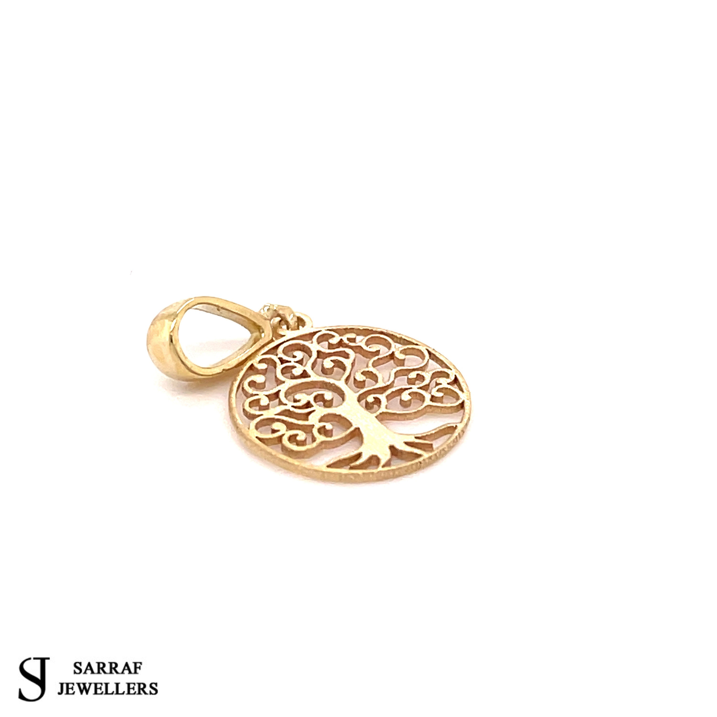 Collar Con Colgante Del árbol De La Vida En Oro Blanco De 9