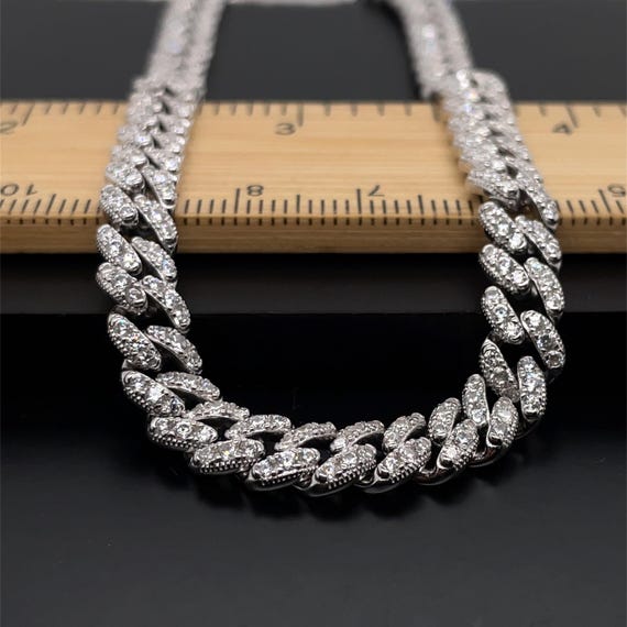 925 Sterling Silver 6mm Cz Curb Chain Necklace Bracelet | Mens