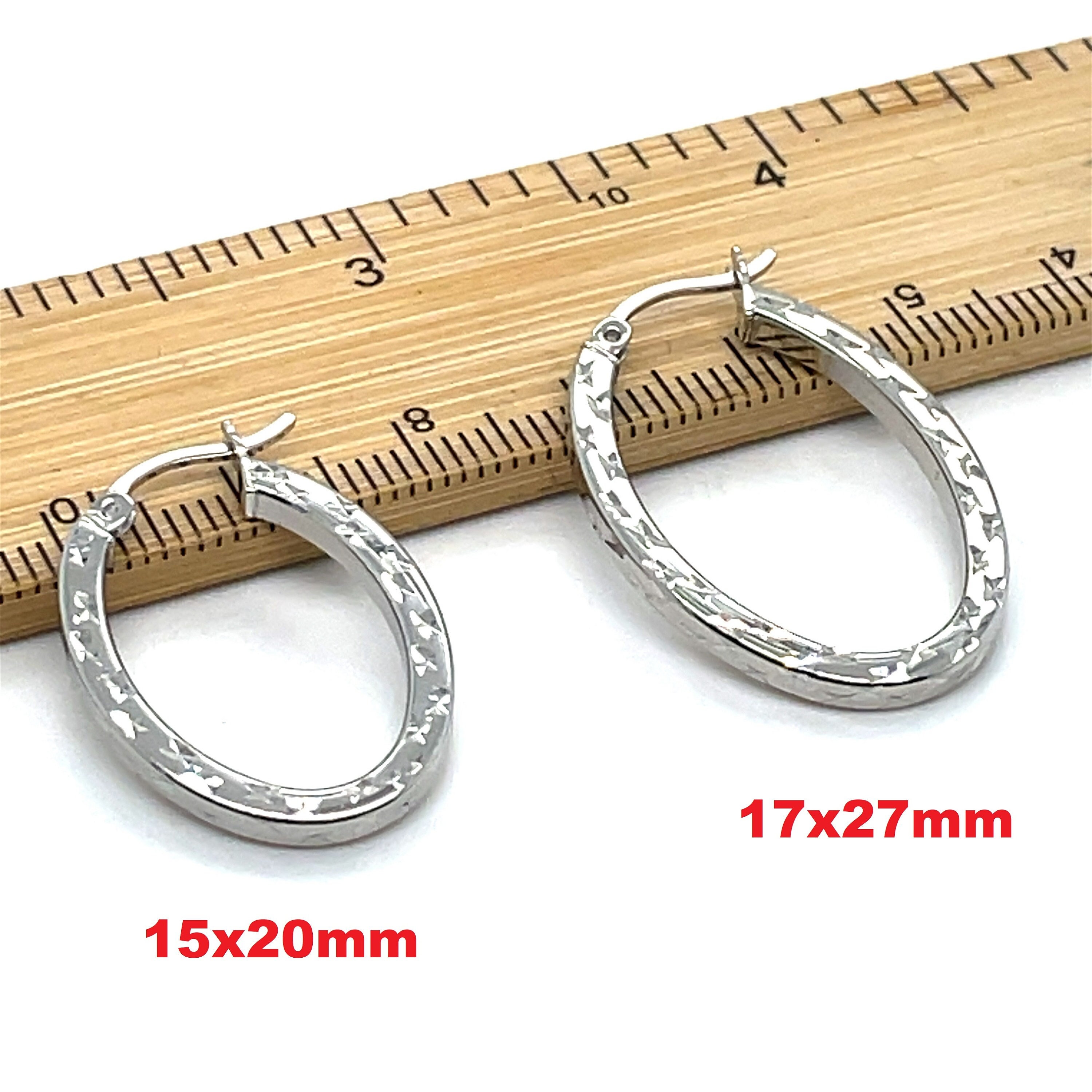 Orecchini Cerchio Argento Sterling 3mm Taglio Diamante - 20mm, Regalo Donna