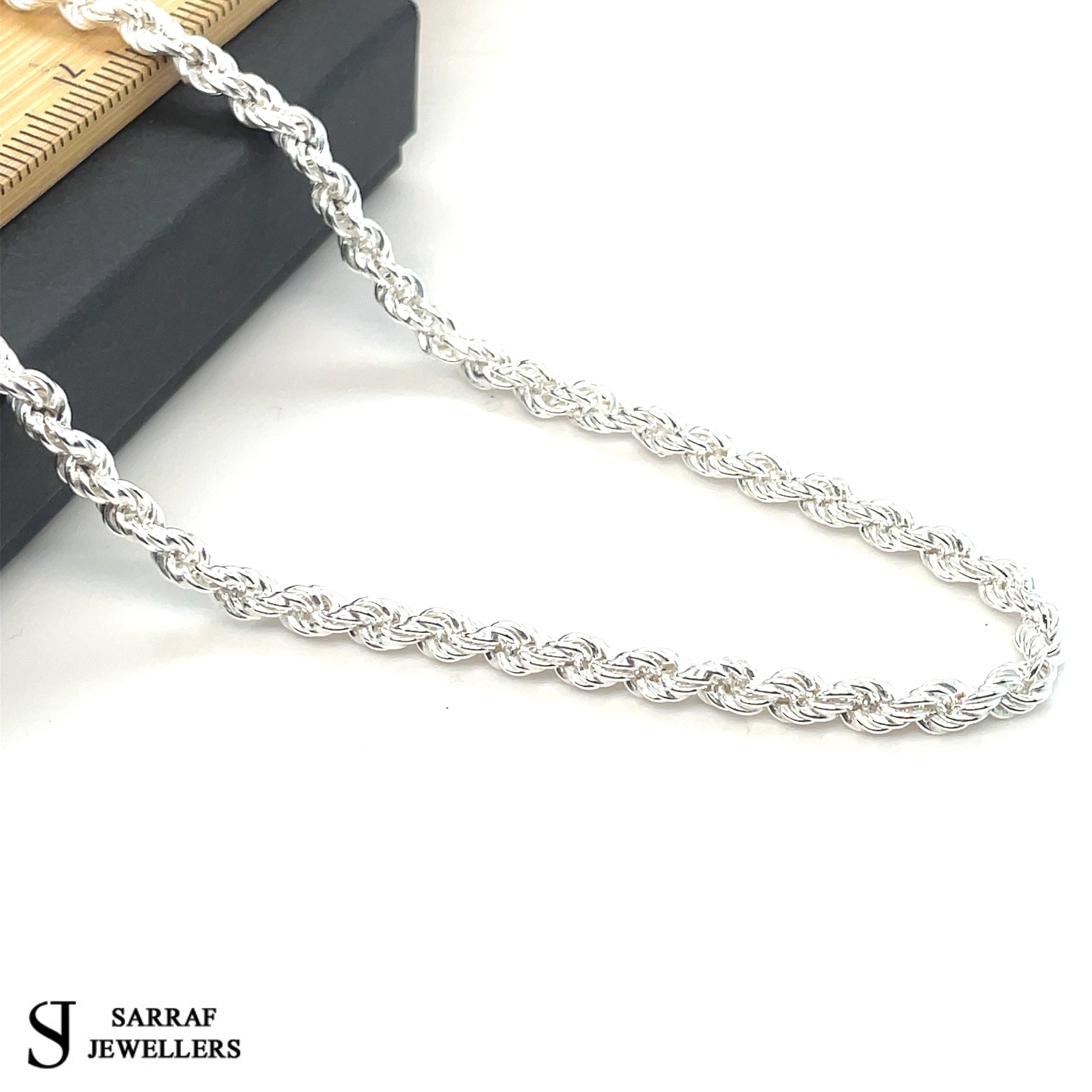 Silver Rope Chain Necklace - Classic Rope Chain | 4mm Wideness