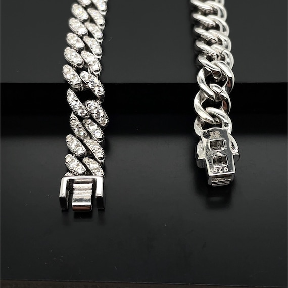 925 Sterling Silver 6mm Cz Curb Chain Necklace Bracelet | Mens