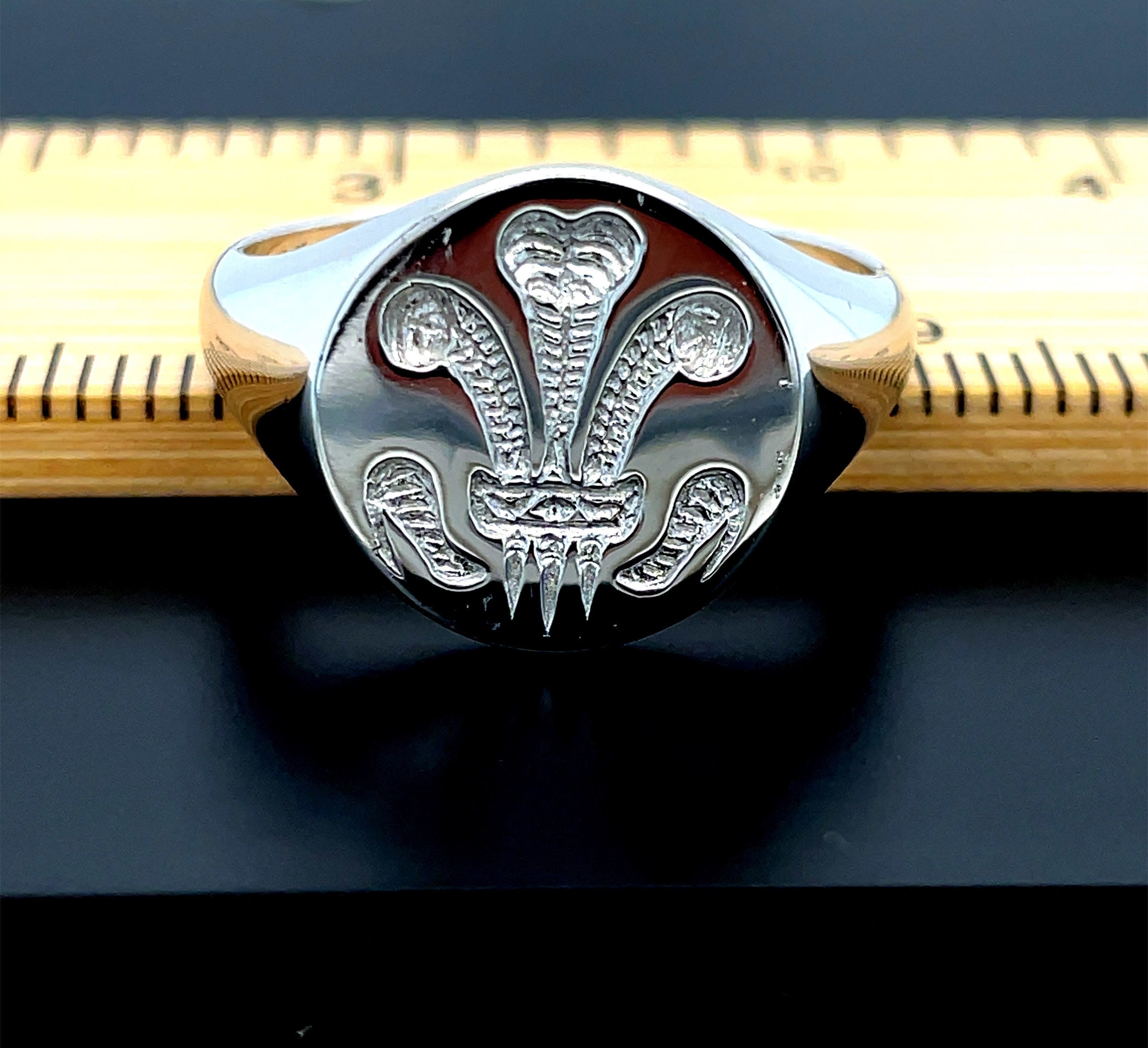 Celtic Feathers 925 Sterling Silver Ring – Men's Gents Plain Welsh, Sizes L To X, New