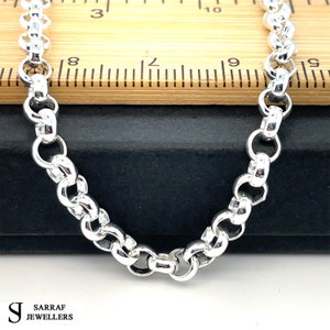 Sterling Silver Chain Necklace - Close Curb Belcher Chain | Rolo Chain | 925 Stamp | 4MM- Various Lengths Available