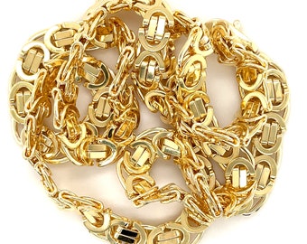 Men's Women Gold Finish Spider Man Face Mask Pendant 24" Byzantine Chain Set Men's Women Gold Finish Spider Man Face Mask Pendant 24" Byzantine Chain Set