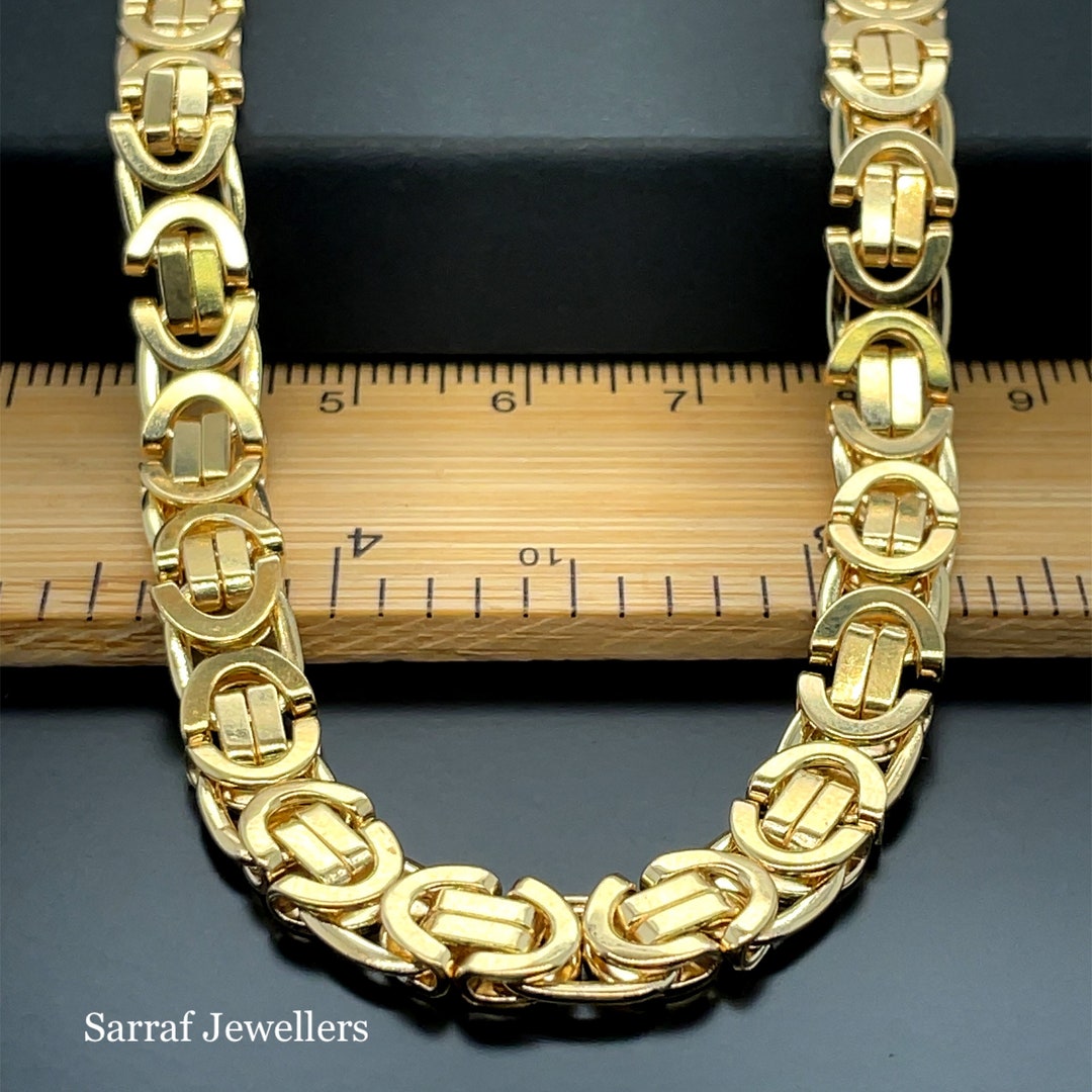Goldkette Byzantinerkette, Königskette Karat Gelbgold mm Breit