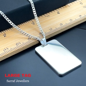 Premium Quality Silver Rectangular Tags - Personalized and Customizable Nameplates | 925 Sterling Silver