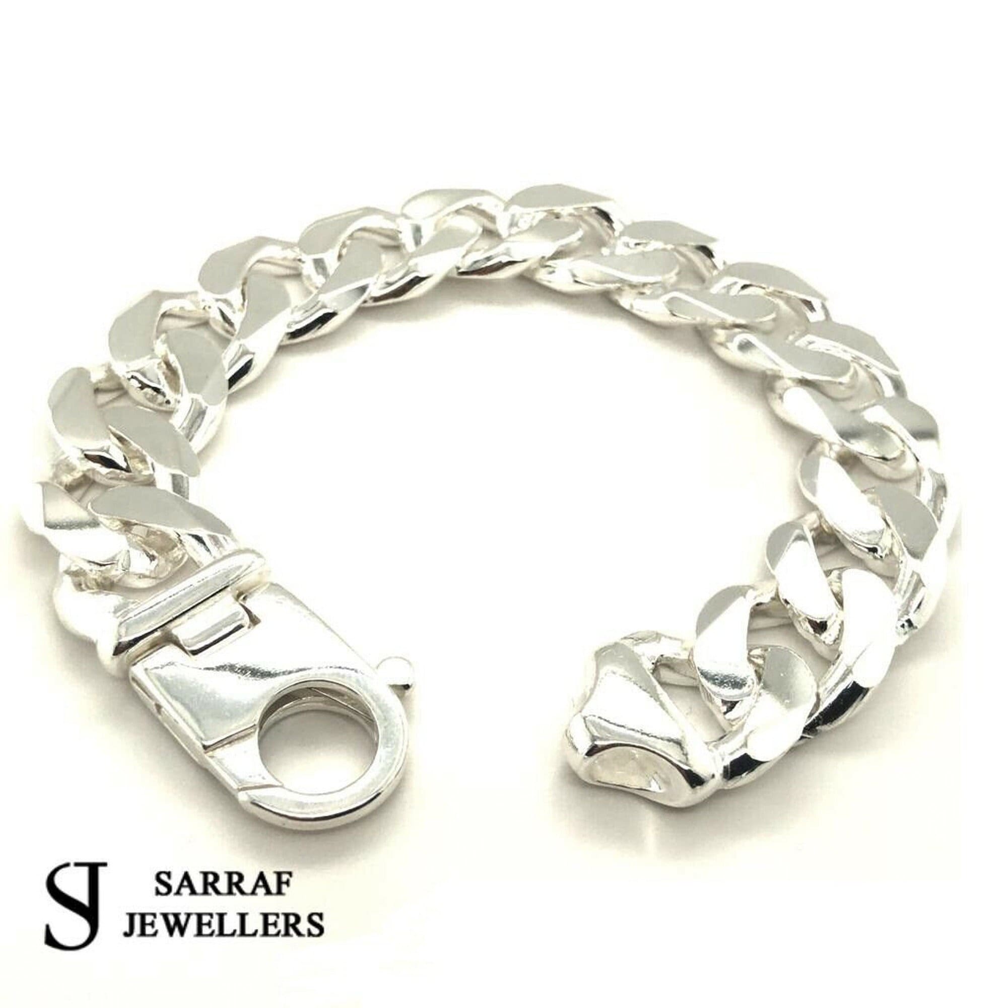 Solid Heavy Curb Silver 9inch Bracelet for Men | Statement Piece