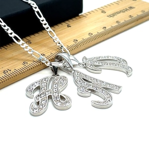 Colgante con letra cursiva inicial personalizada / Dije de collar de plata de ley / A a la Z / Estampado 925