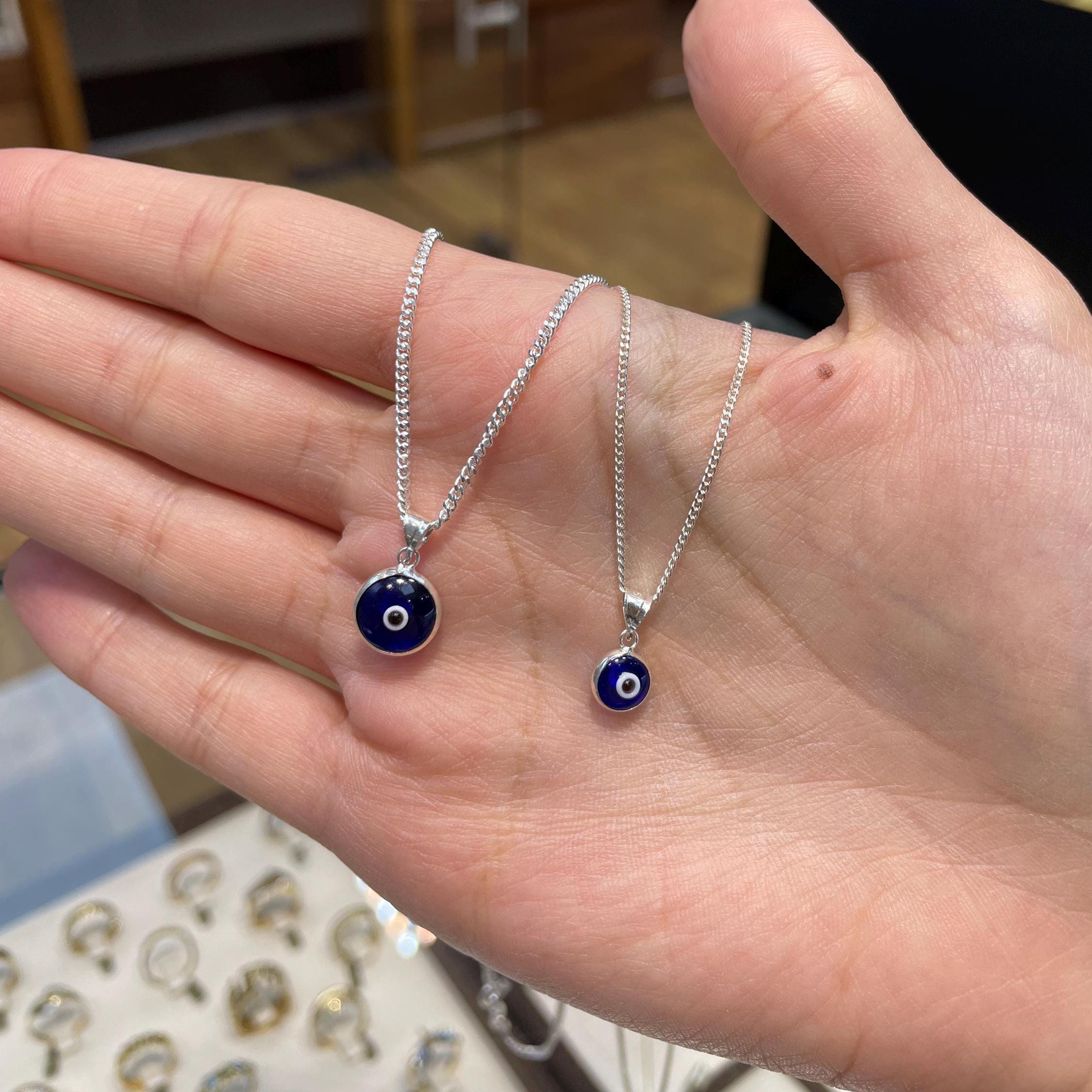 925 Sterling Silver Blue Evil Eye Pendant Necklace | 16 & 18 Inch Chain | Gift Boxed LimaniLondon