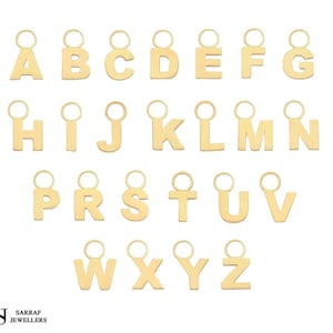 Brinco com pingente de letra inicial | Brincos personalizados em ouro maciço de 9 quilates | A a Z, carimbo 375