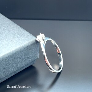 Sterling Silver Solitaire CZ Wedding Ring - Round Bezel Setting, Sizes 4-10, .925 Silver - View #5