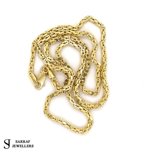 14k Gold Chain Byzantine Necklace 