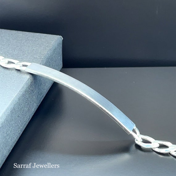 REAL 10K Yellow Gold 7" Engravable ID Valentino Link Bracelet 5gr + Engraving | Women-ladies
