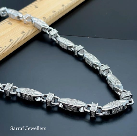 Block Chain 925 Solid Sterling Silver Heavy Men's Necklace Block Chain 925 Solid Sterling Silver Heavy Men's Necklace