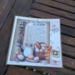 Carte Vintage "Old Pantry Kitchen" – Décoration Cuisine Rétro / Fait Main