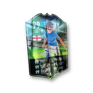Football Cup Player Stats Card Schild - Feld Gedruckt Metallschild Schild mit Spiegeloberfläche - Wandkunst