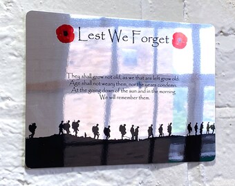 Metal Mirror Sign - Military Poppy Mirror Sign -  Wall Art Metal Sign