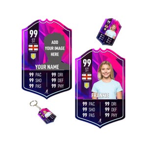 Cartão de futebol de metal personalizado presente | Campeões | Ultimate Team 24 fã de futebol quadro personalizado para filho pai namorado quarto infantil aniversário