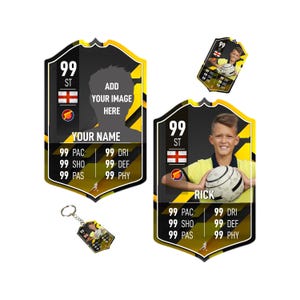 Regalo de tarjeta de fútbol de metal personalizada / Campeones / Ultimate Team 24 Tablero personalizado para fanáticos del fútbol para hijo, papá, novio, dormitorio de niños, cumpleaños