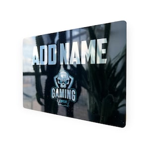 Personalised Metal Mirror Gamer Sign - Customised Printed Wall Art Plaque - Gaming Expert