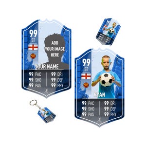 Regalo de tarjeta de fútbol de metal personalizada / Campeones / Ultimate Team 24 Tablero personalizado para fanáticos del fútbol para hijo, papá, novio, dormitorio de niños, cumpleaños