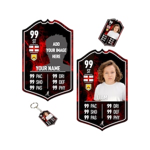 Cartão de futebol de metal personalizado presente | Campeões | Ultimate Team 24 fã de futebol quadro personalizado para filho pai namorado quarto infantil aniversário