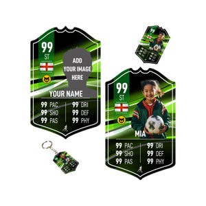 Regalo de tarjeta de fútbol de metal personalizada / Campeones / Ultimate Team 24 Tablero personalizado para fanáticos del fútbol para hijo, papá, novio, dormitorio de niños, cumpleaños