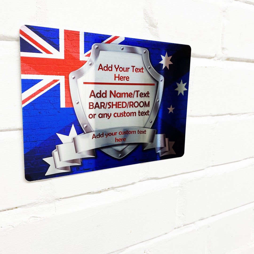 Personalised Bar Sign Mirror Australia/australian Flag Etsy UK