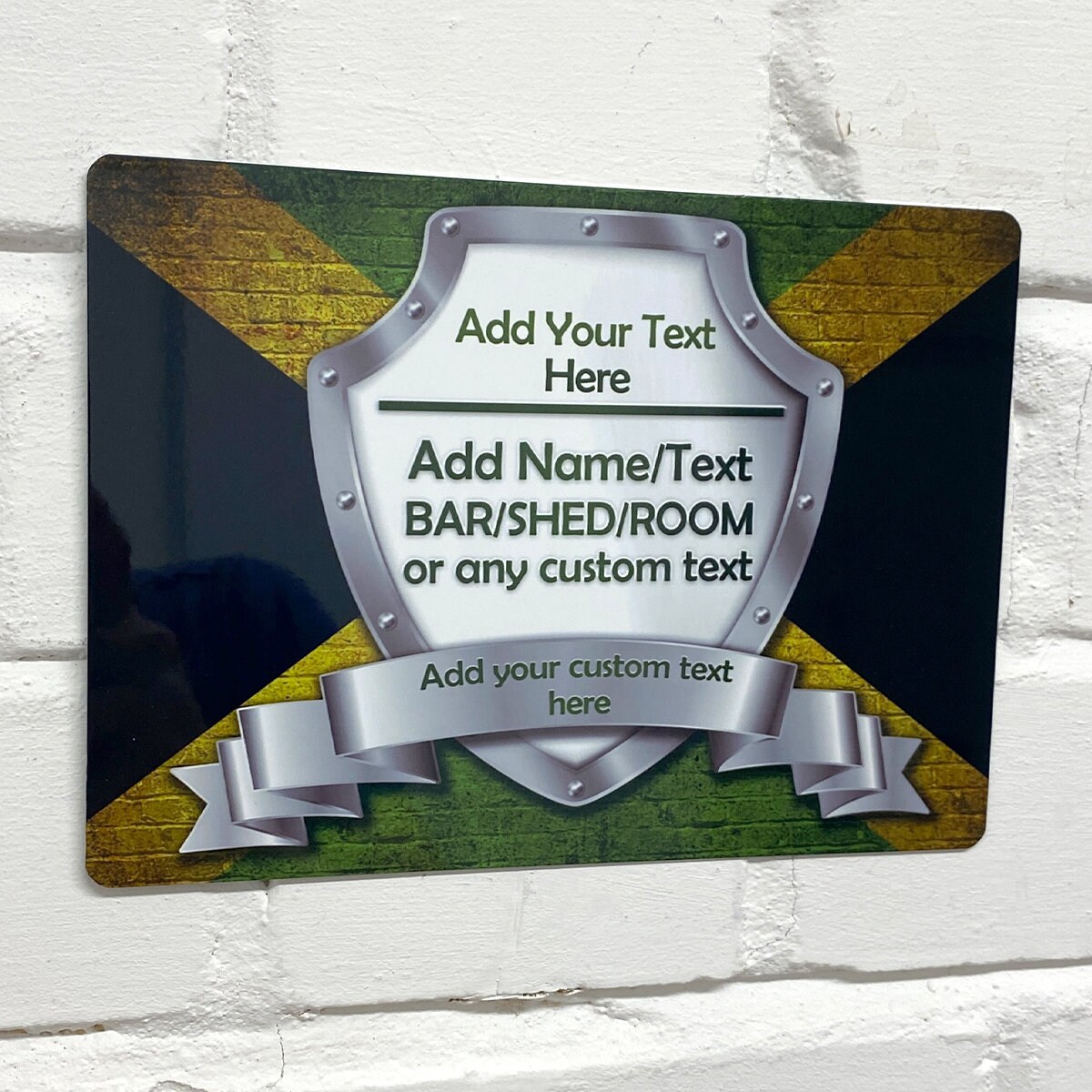 Personalised Bar Sign Jamaica Jamaican Flag Printed Metal Etsy