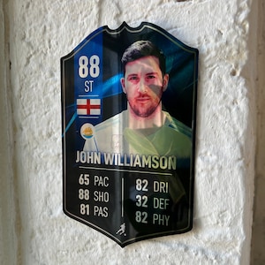 Cartão de estatísticas de futebol personalizado com acabamento espelhado - Ultimate Team 24 futebol Presente para fãs de futebol Personalizado Alumínio Metal