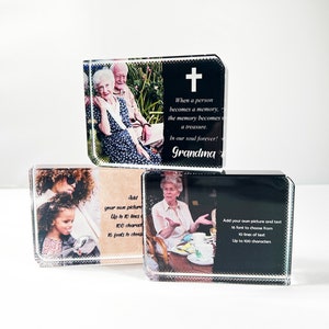 Personalised Frame/Memorial Image and text Photo Block With a Picture