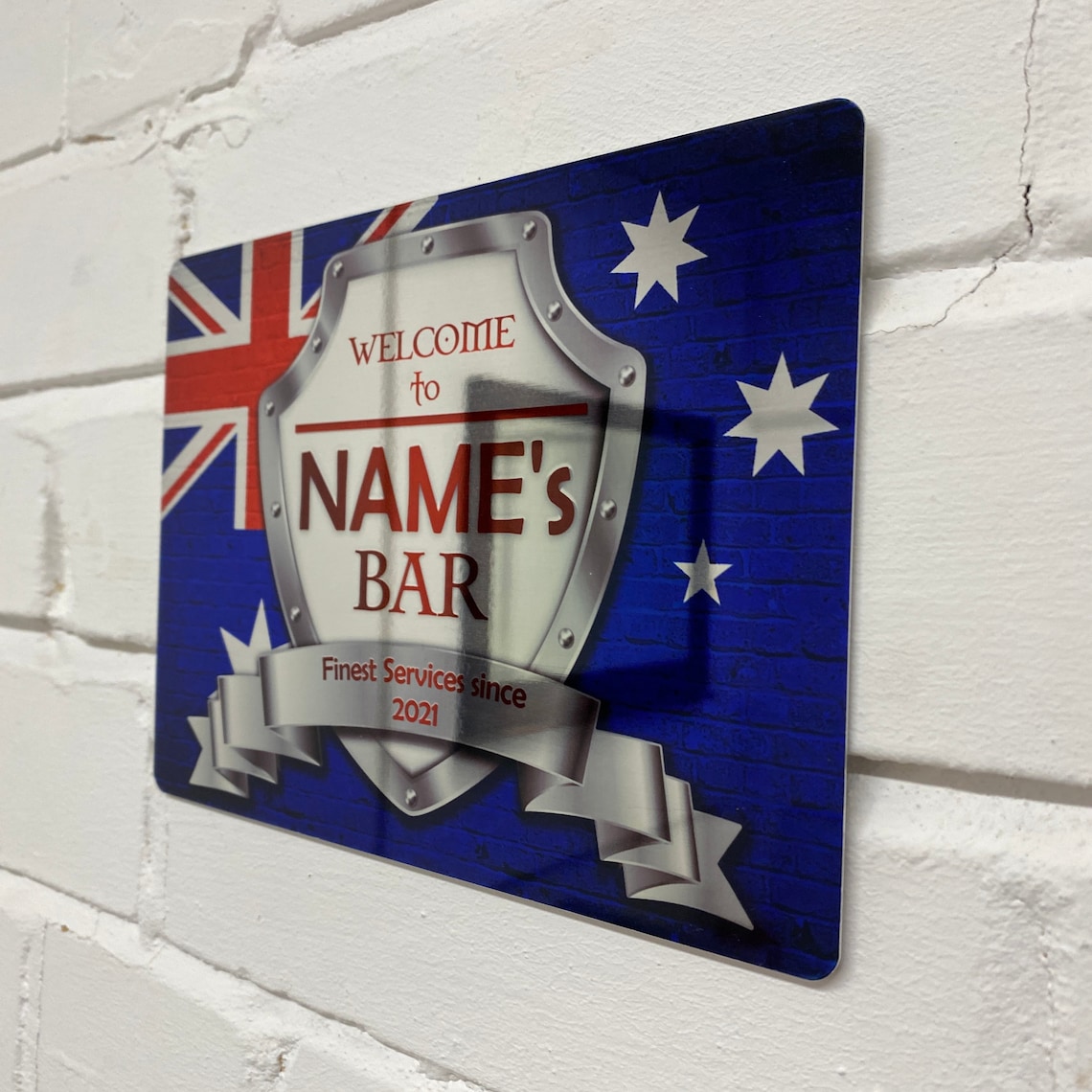 Personalised Bar Sign Mirror Australia/Australian Flag Etsy