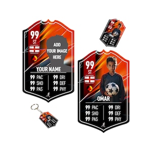 Personalized Metal Football Card Gift | Champions | Ultimate Team 24 soccer Fan Custom Board For Son Dad Boyfriend Kids Bedroom Birthday