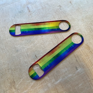 LGBT Gay Pride Bar Blade Bottle Opener Speed Opener Rainbow flag