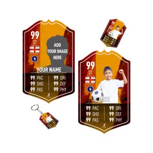 Cartão de futebol de metal personalizado presente | Campeões | Ultimate Team 24 fã de futebol quadro personalizado para filho pai namorado quarto infantil aniversário