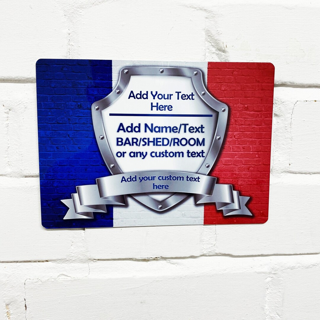 Custom French Sign Personalized French Flag Bar Sign – Custom Metal Wall Art - Etsy