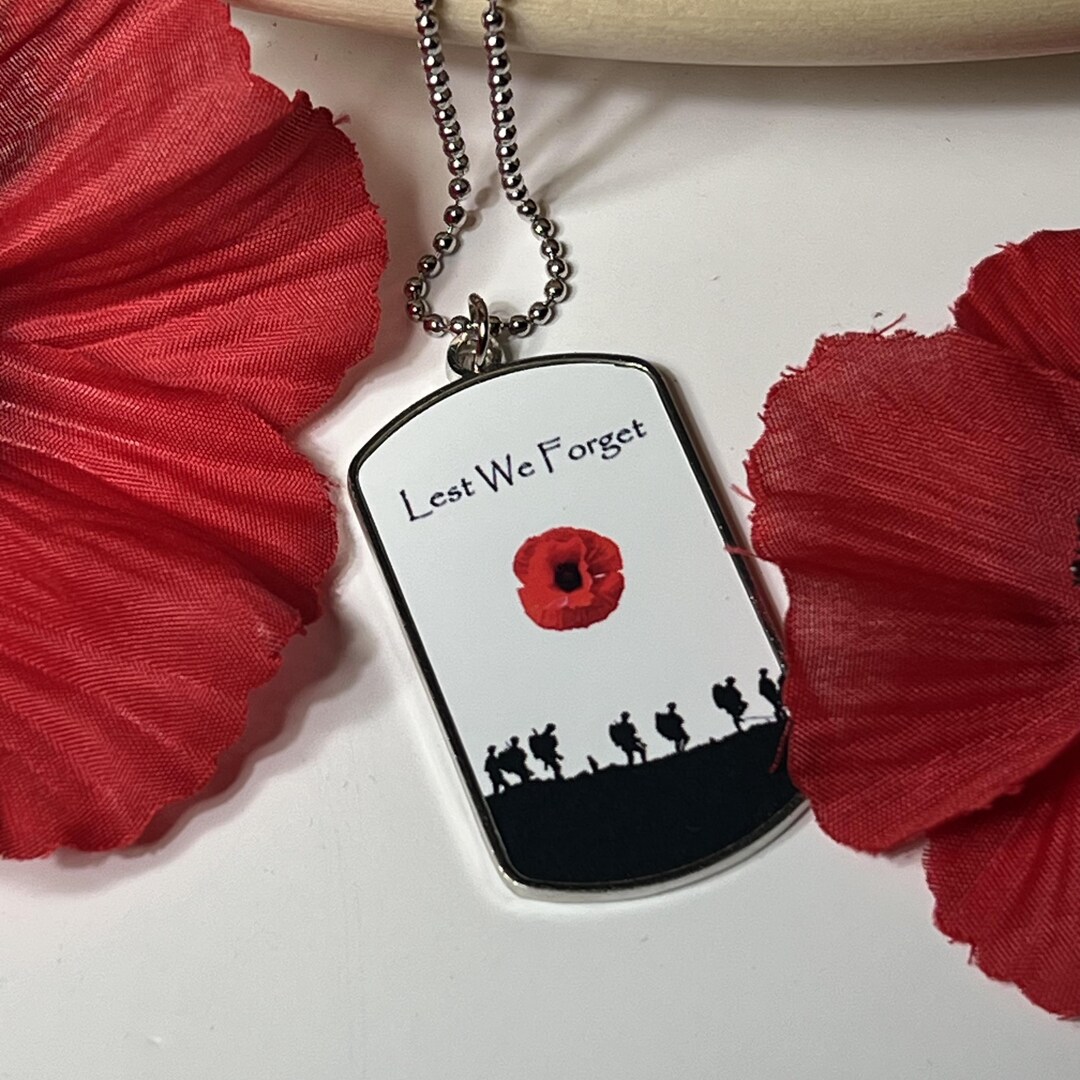 Lest We Forget Remembrance Military Poppy ID / Dog Tags / Soldiers - Etsy