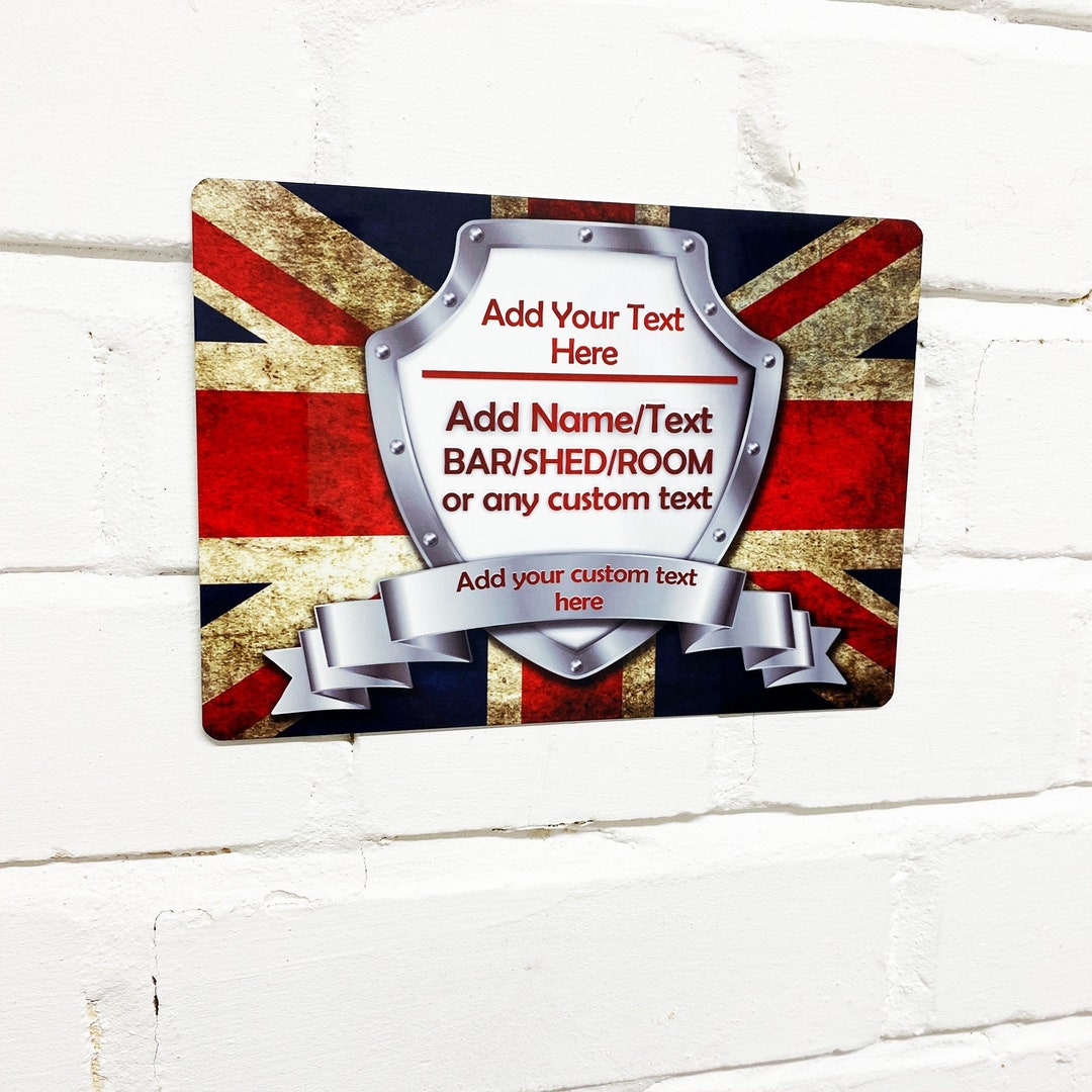 Personalized UK Flag Bar Sign – British Metal Wall Art - Etsy