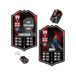 Regalo de tarjeta de fútbol de metal personalizada / Campeones / Ultimate Team 24 Tablero personalizado para fanáticos del fútbol para hijo, papá, novio, dormitorio de niños, cumpleaños