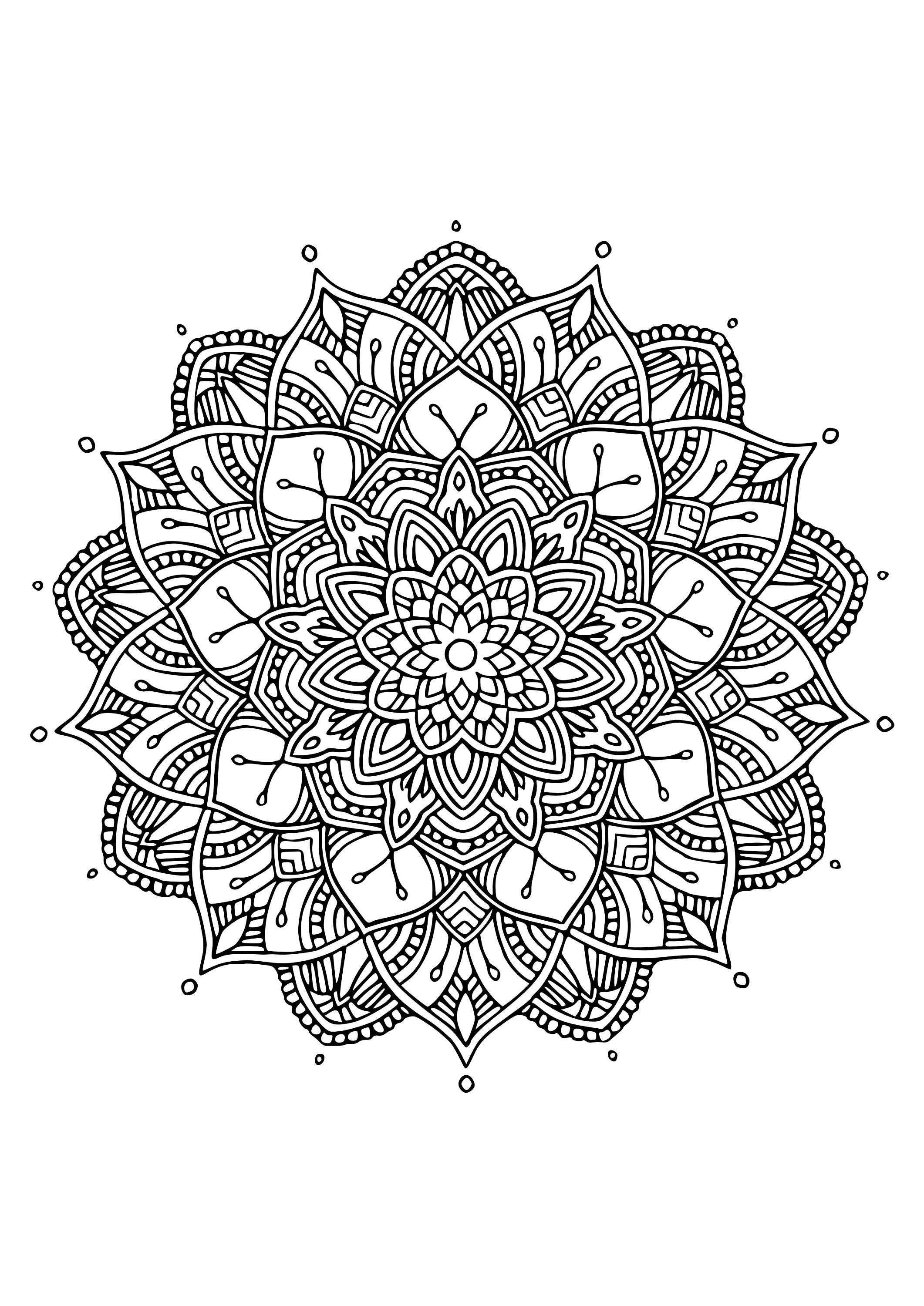 5 Designs Adult Colouring Pages Mandala | Etsy