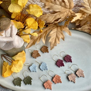 Polymer Clay Fall Earrings - Maple Leaf Dangle Earrings - Leaf Earrings - Fall Jewelry - Fall earrings