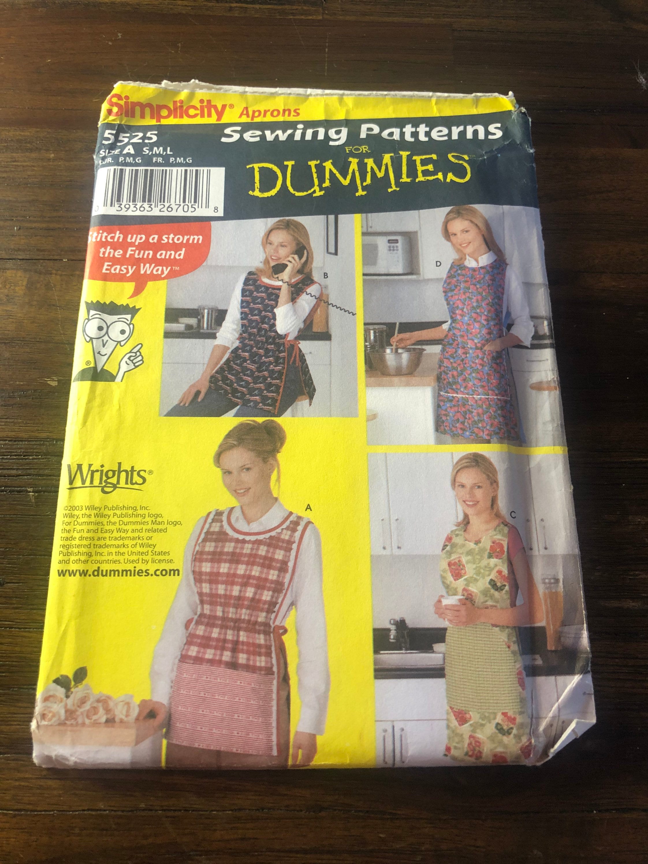 Free: Simplicity 5525 Sewing Patterns for Dummies Aprons - Sewing -   Auctions for Free Stuff