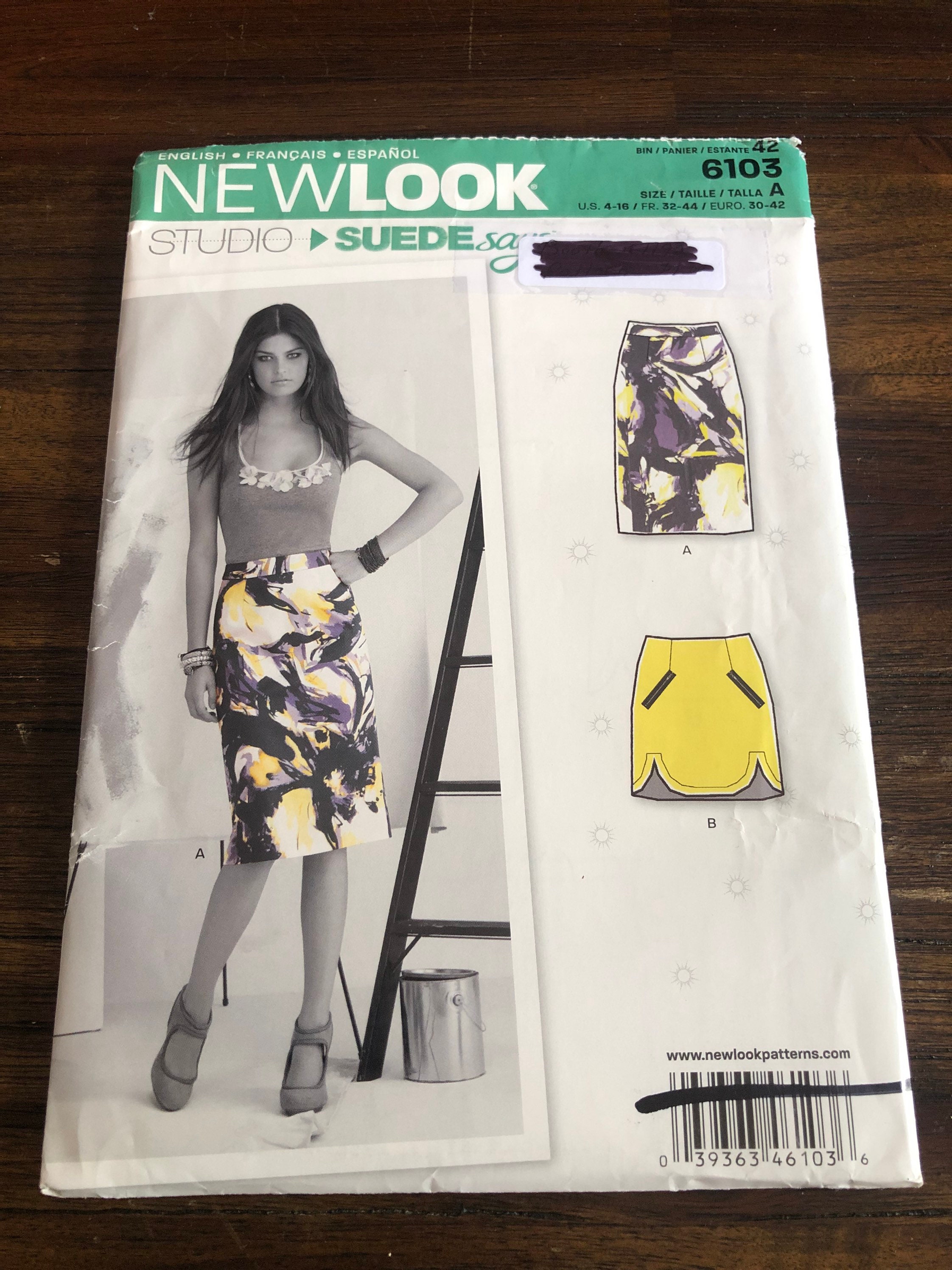 Uncut New Look Sewing Pattern 6103 Suede Says Skirts Size 416 Etsy