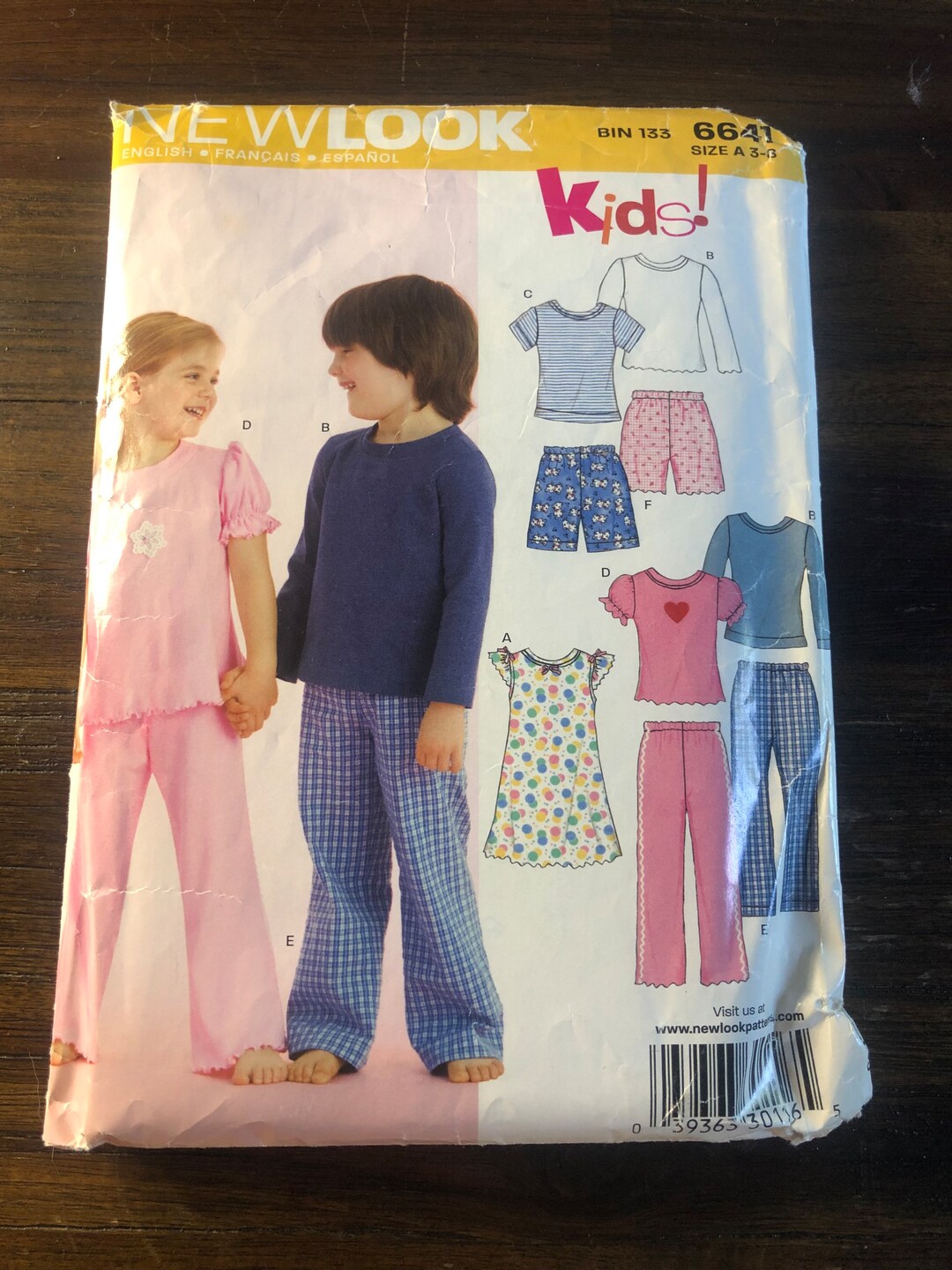 Precut New Look Sewing Pattern 6641 Kids Pajama Sets Size 3-4 - Etsy