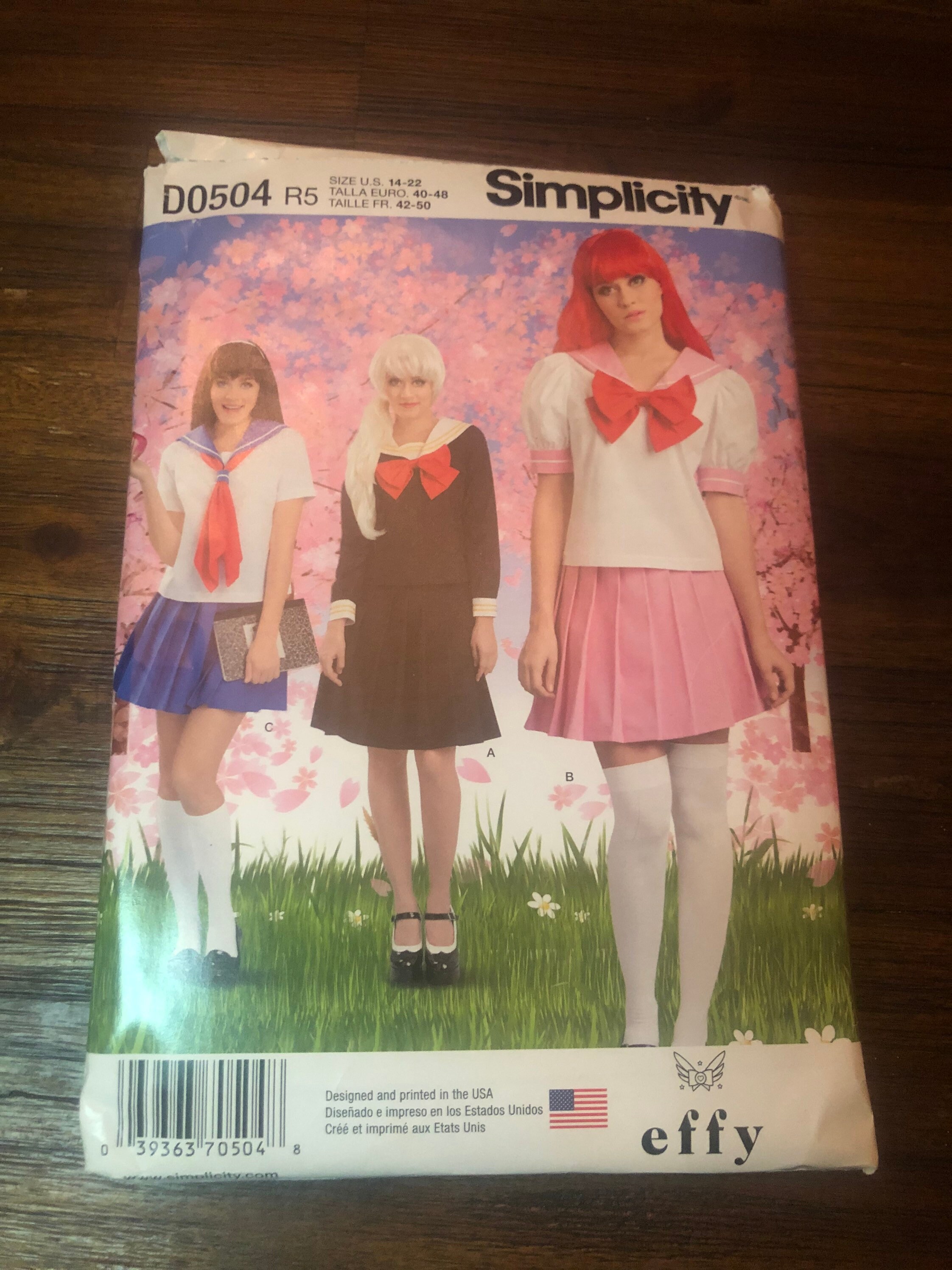 Sailor Dress Cosplay Simplicity 8160 D5 14, 16, 18, 20, 22 Costume