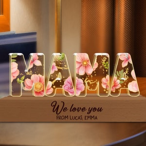 Custom Night Light for Mom, Mama 3D LED Light, First Mothers Day Gift 2024, Gift from Daughter, Mom Birthday Gift, Mama Acrylic Night Light