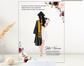 Personalized Graduation Acrylic Plaque, Congratulation Gifts, 2023 Graduation Gift, Graduation Gift,  Gifts for Her, College Graduation Gift