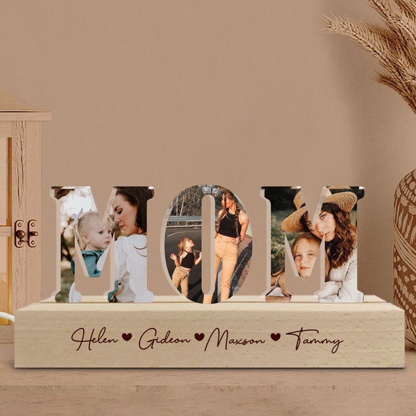 Personalized Photo Night Light, Mother's Day Decor, Gift for Mom, 3D Photo Night Lamp, Mom Birthday Gifts, New Mom Gift, First Mother's Day
