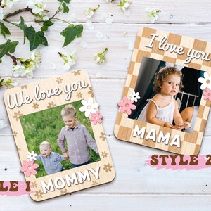 Mother's Day Photo Magnets, Photo Gifts for Mom, Custom Fridge Magnets, First Mothers Day Gifts, New Mom Gift, Mommy Magnets Picture Frame image 1