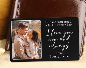 Personalized Metal Wallet Insert Card Gift for Boyfriend, Husband, Valentines Gifts for Him, Anniversary Gift for Men, Boyfriend Insert Card